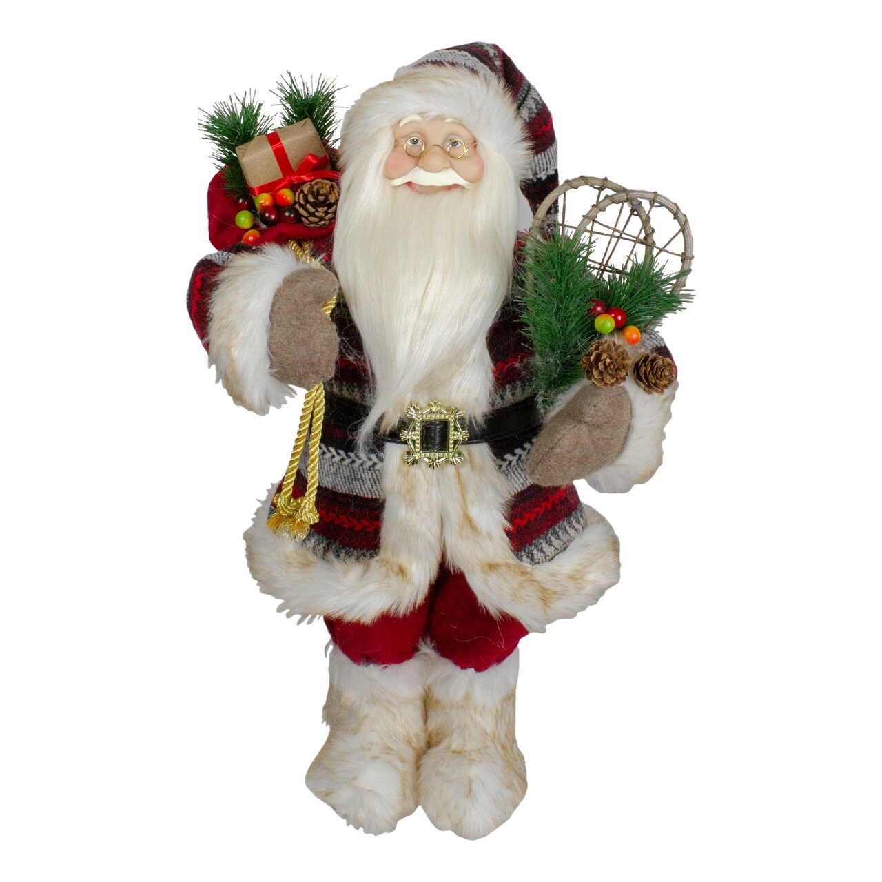 Northlight 18" Standing Santa Christmas Figure with Snow Shoes and Fur Boots